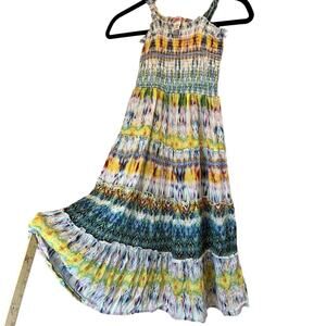 1st Kiss Girls Tiered Multi Color Dress 14 Medium Tropical/Hawaiian